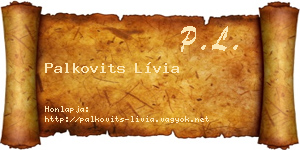 Palkovits Lívia névjegykártya